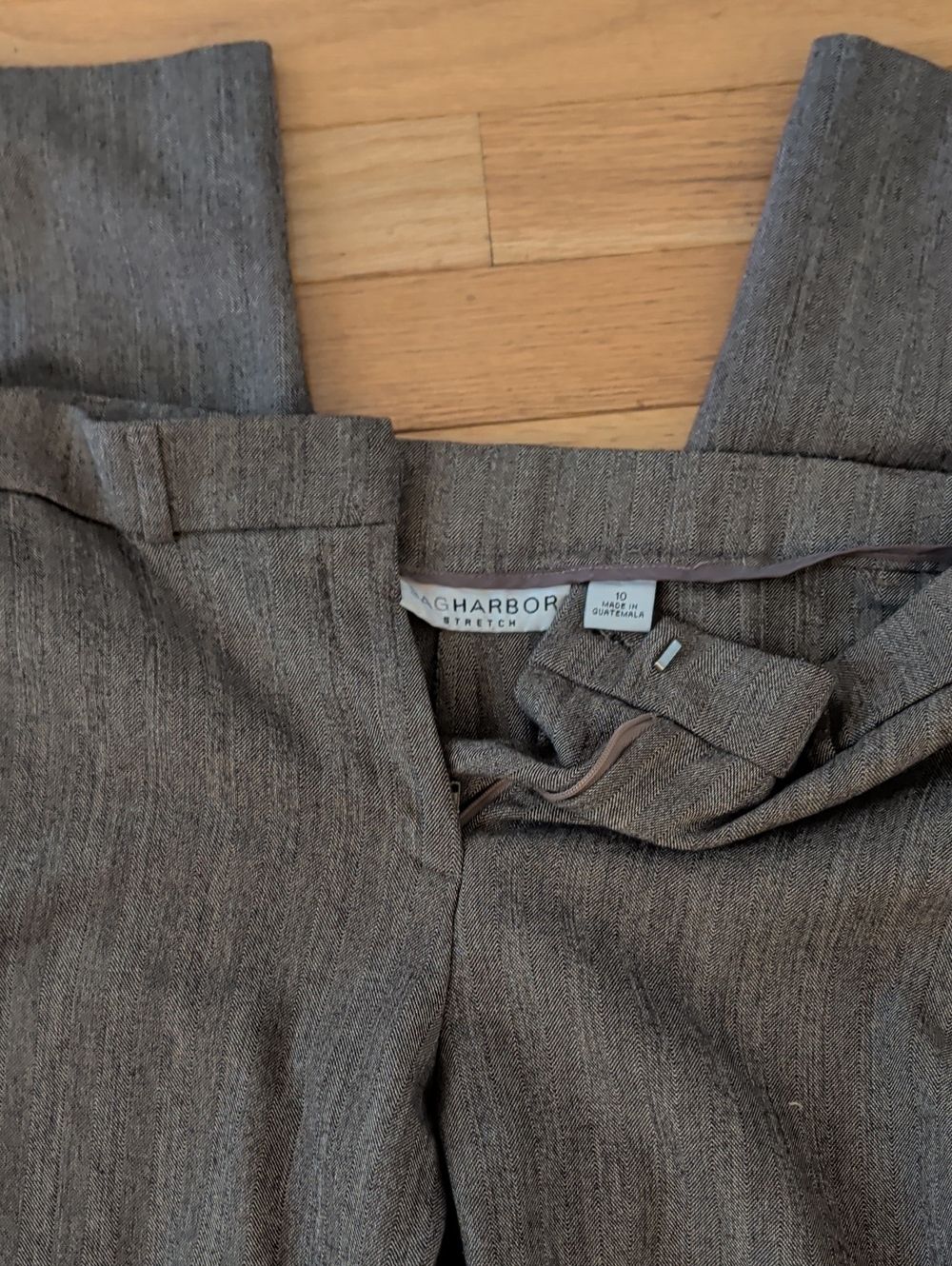 Sag Harbor Stretch Gray/Brown Dress Pants